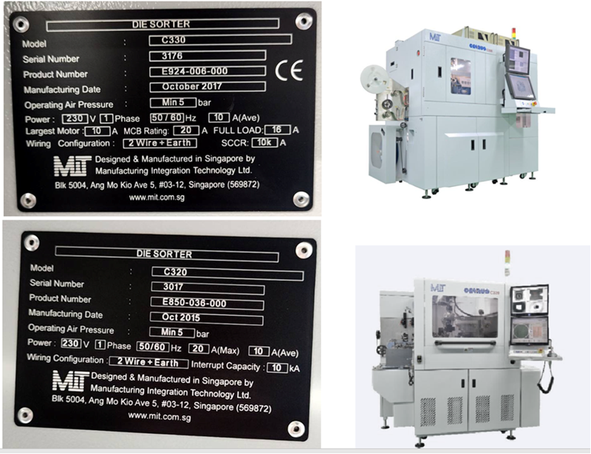 ADVANTEST ND2 T6372 DDI Tester 4 sets / OKAMOTO GNX300 Wafer grinder, 2000 Vintage, 8/12 inch 1 set / SHINKAWA UTC-2000Super Wire bonder 11 sets / MIT CAERUS C320 / CAERUS C330 Die sorter 1 set each / SENSOFAR S neox 3D Surface Profiler 1 set / MITSHBISHI 605GTX Laser Drilling Machine 1 set / ADVANTEST M6741AD Tri temp handler 17 sets / ADVANTEST M6751AD Tri temp handler 6 sets.